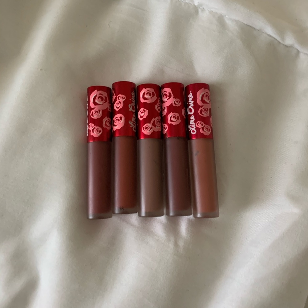 NEW 5 Lime Crime Mini Velvetines Lipsticks